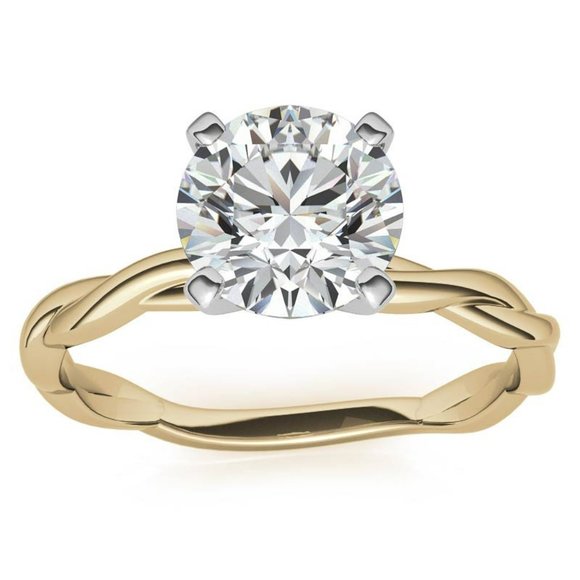 3.0Carat -9.0mm Round Petite Twisted Infinity Moissanite Solitaire Ring - Picture 13 of 16